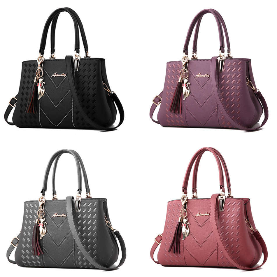 Women Top Handle Embroidered Office Shoulder Handbags