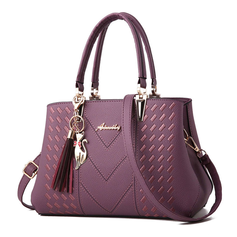 Women Top Handle Embroidered Office Shoulder Handbags