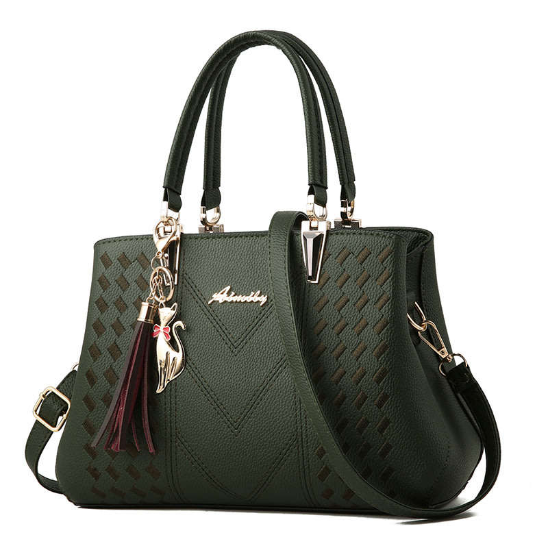 Women Top Handle Embroidered Office Shoulder Handbags