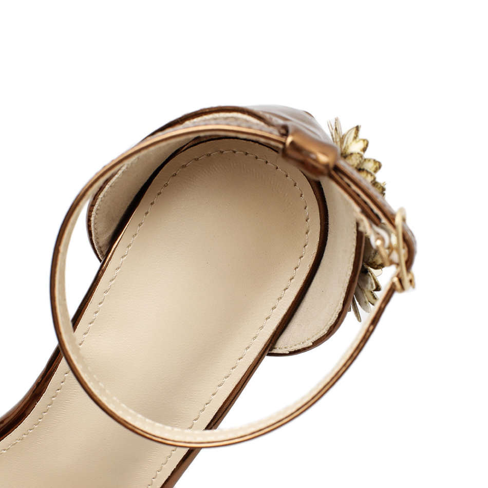 Bronze High Heel Open Toe Stiletto Sandals - LOCAL STOCK - Size 37