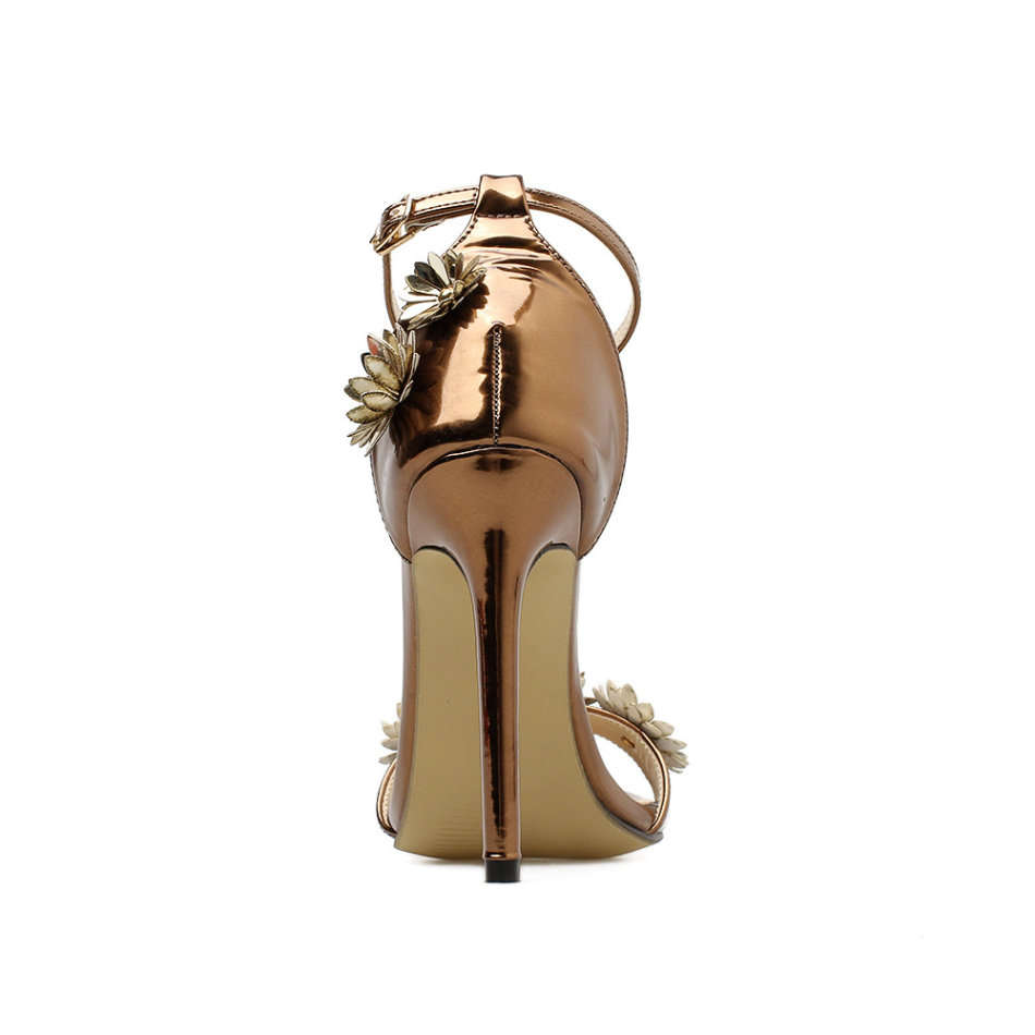 Bronze High Heel Open Toe Stiletto Sandals - LOCAL STOCK - Size 37