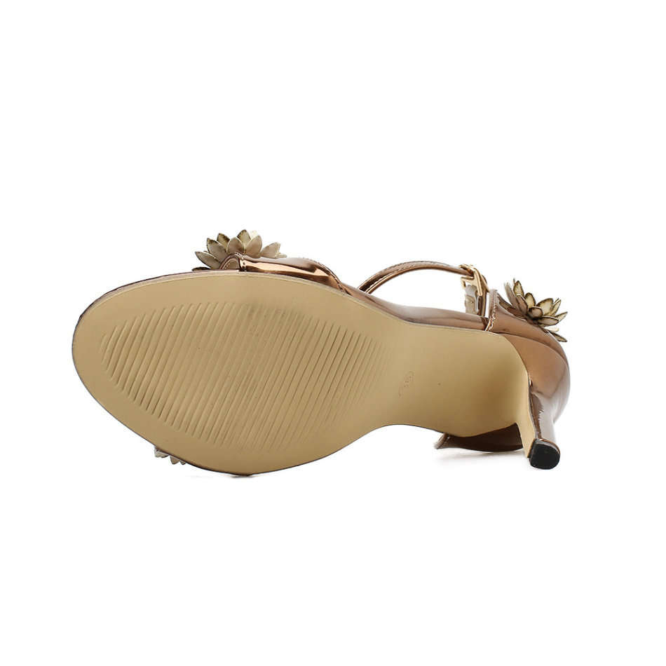 Bronze High Heel Open Toe Stiletto Sandals - LOCAL STOCK - Size 37