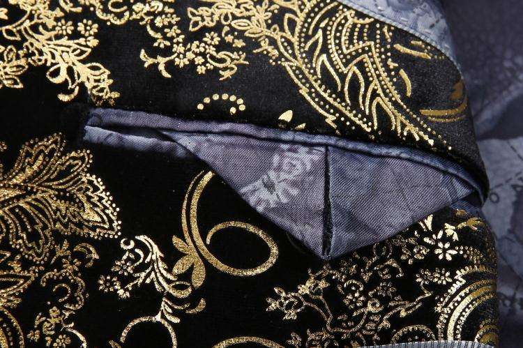 Men Golden Paisley Blazer Suit Jacket