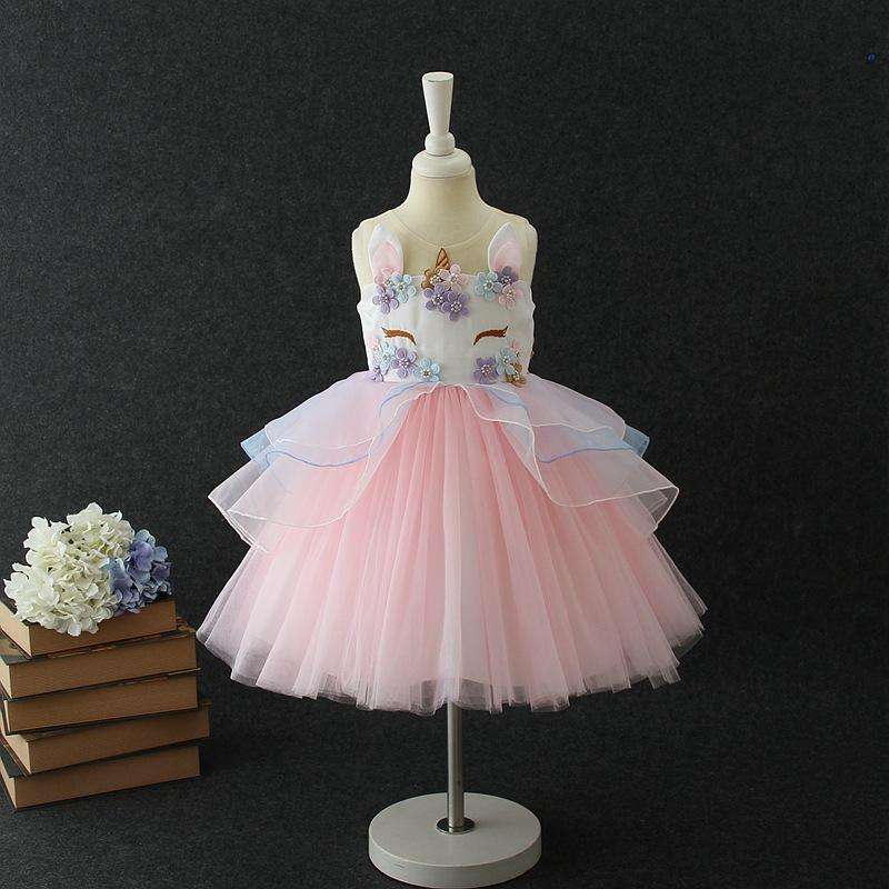 Girl's Unicorn Princess Party Wedding Dresses