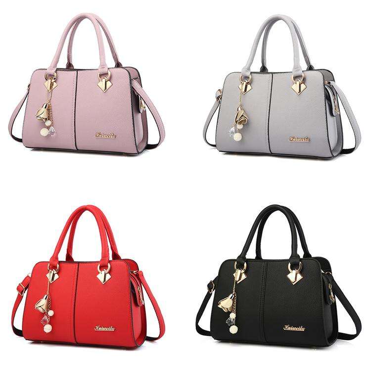 Ladies Large Fashion Leisure Top Handle Shoulder Handbags In Pink