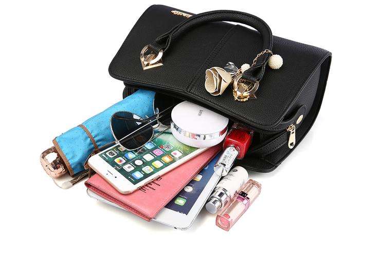 Ladies Large Fashion Leisure Top Handle Shoulder Handbags In Pink