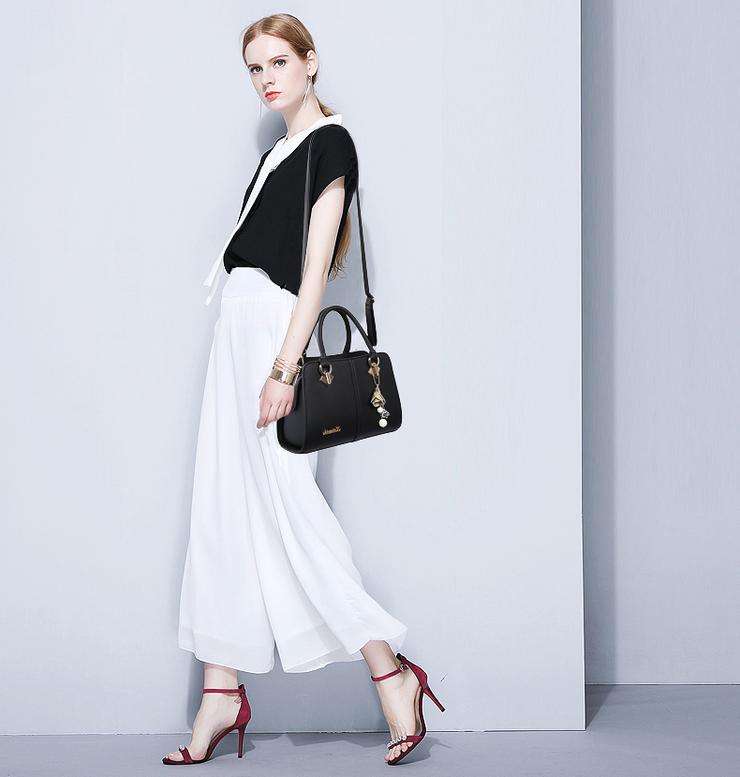 Ladies Large Fashion Leisure Top Handle Shoulder Handbags In Pink