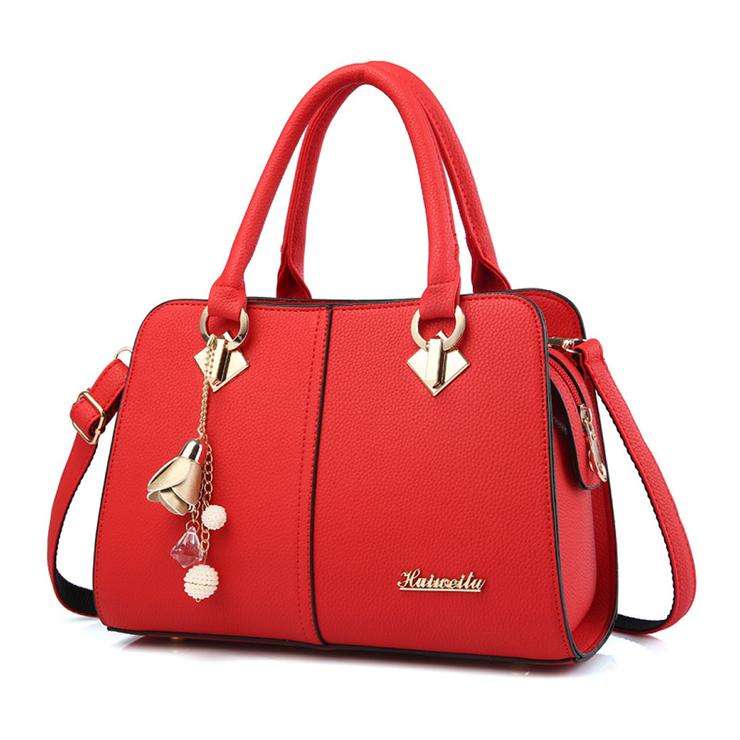 Ladies Large Fashion Leisure Top Handle Shoulder Handbags In Pink