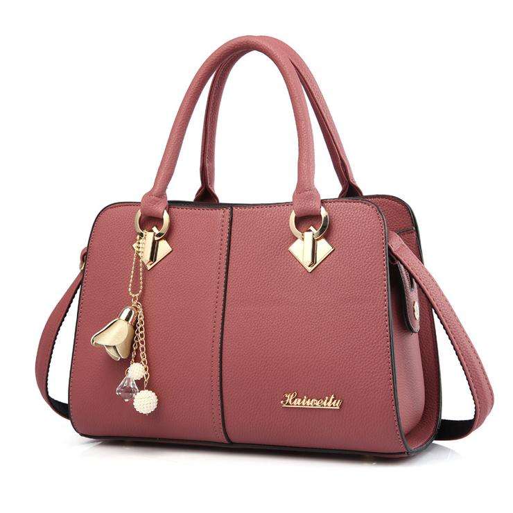 Ladies Large Fashion Leisure Top Handle Shoulder Handbags In Pink