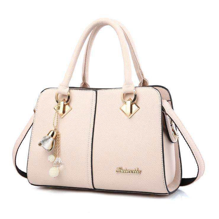 Ladies Large Fashion Leisure Top Handle Shoulder Handbags In Pink