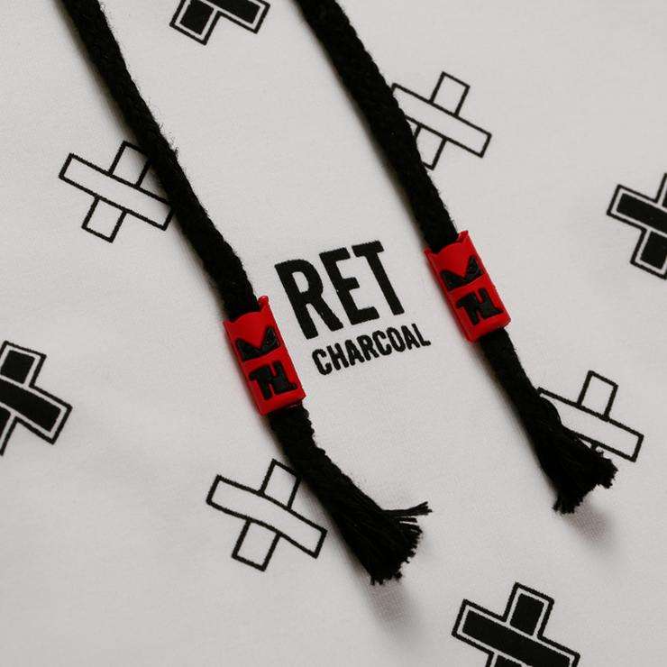 Men's Printed Short Sleeve Hooded Red Tees - Large