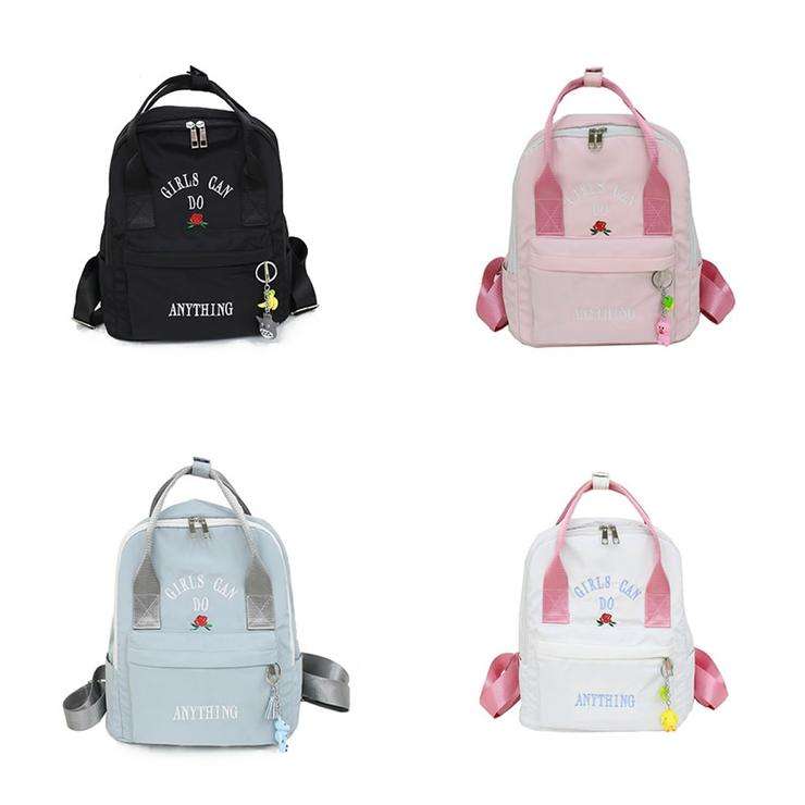 White Printed Multifunction Backpacks for Girls