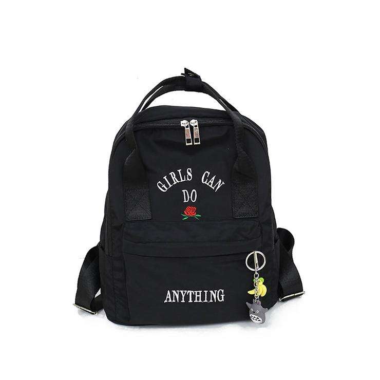 White Printed Multifunction Backpacks for Girls