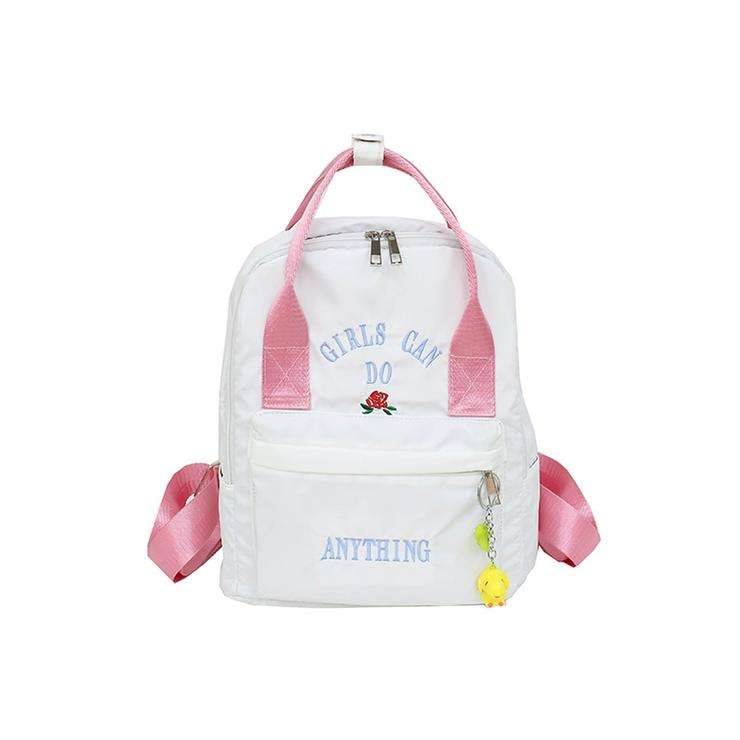 White Printed Multifunction Backpacks for Girls