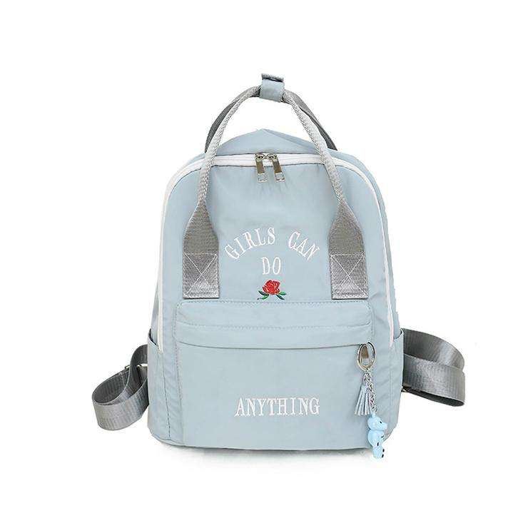 White Printed Multifunction Backpacks for Girls