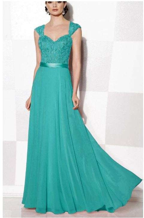 Teal Chiffon Mother Of The Bride Dress Evening Dresses - 3Xlarge
