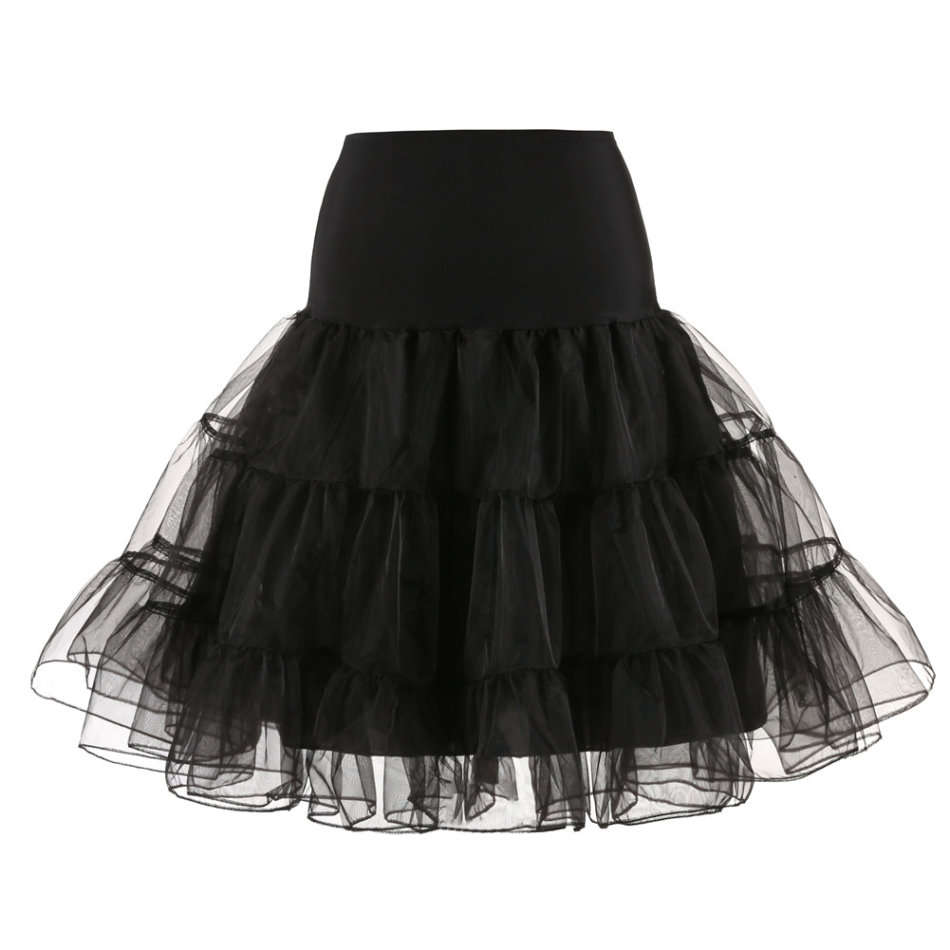 Black Vintage Swing Petticoat Underskirt Rockabilly Accessories - Large