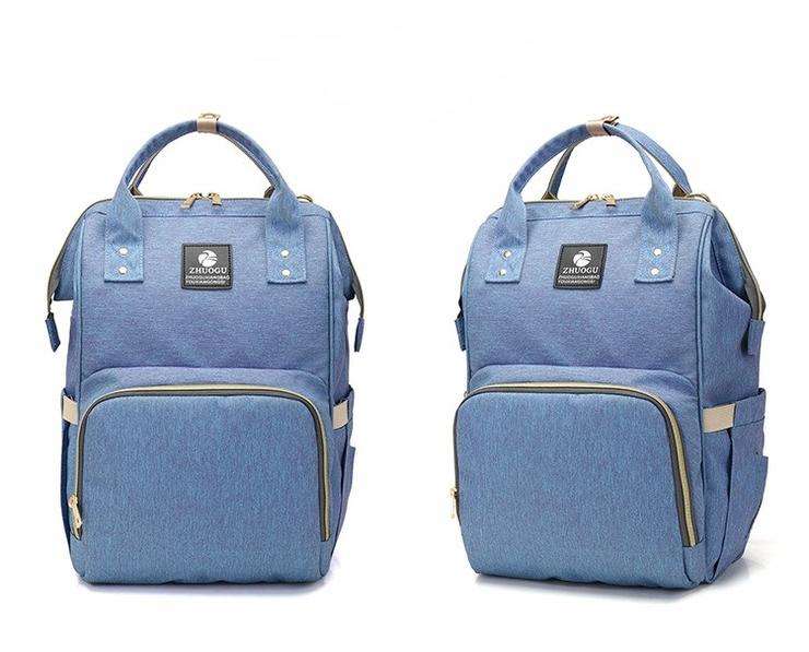 Baby Diaper Nappy Backpack Large Capacity Waterproof Nappy Changing Bag Mother Organizer Blue