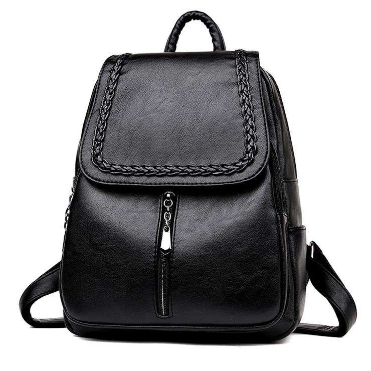Copper Genuine Leather Puckered Fashion Backpacks for Women