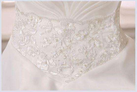 White Ruched Strapless Wedding Dress Bridal Ball Gown Wedding Dresses - Medium