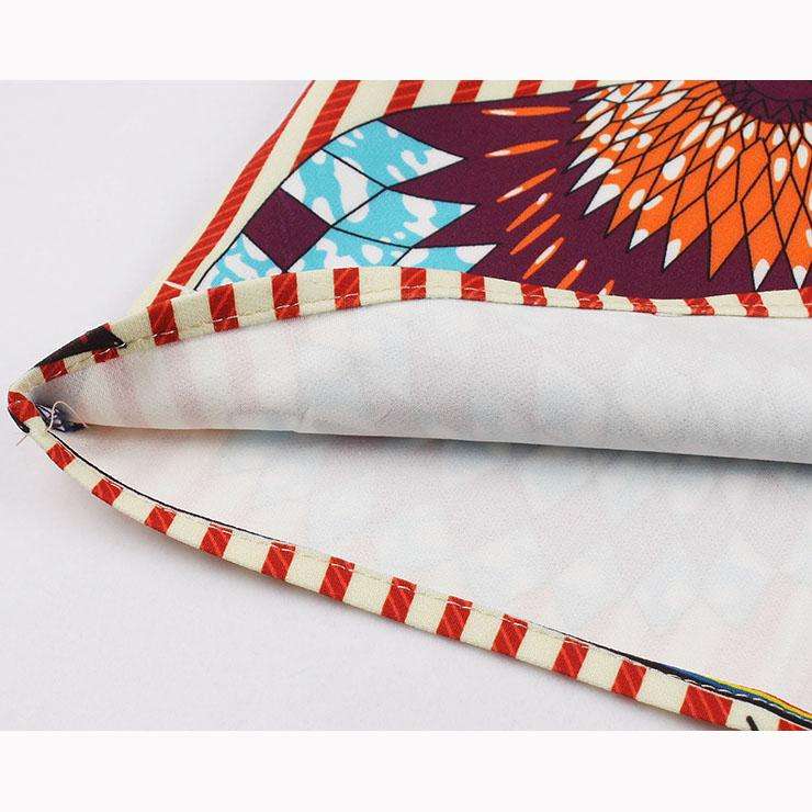 Blue Geometric Print Vintage A-Line Swing Dress - Large