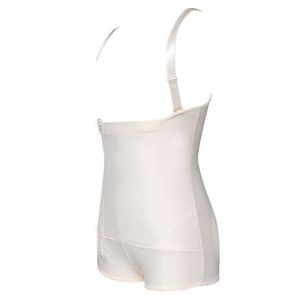 Apricot Girdle Clip And Zip Bodysuit Vest Waist Shaper - Large