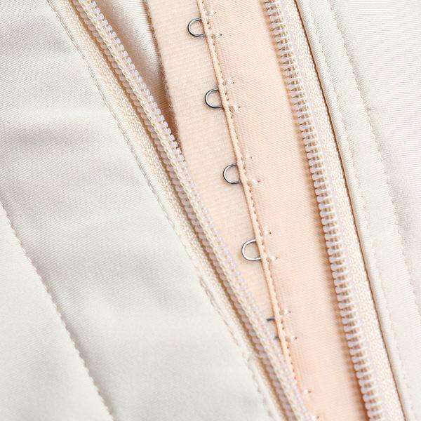 Apricot Girdle Clip And Zip Bodysuit Vest Waist Shaper - Large