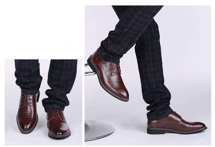 Mens Brown Formal Business Oxford Dress Shoes - Size 41