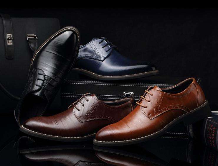 Mens Black Formal Business Oxford Dress Shoes - Size 48