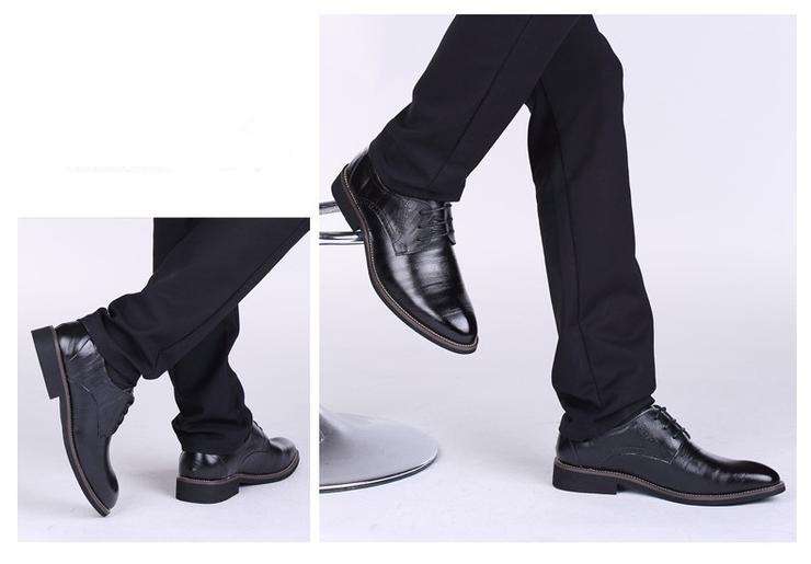 Mens Black Formal Business Oxford Dress Shoes - Size 48