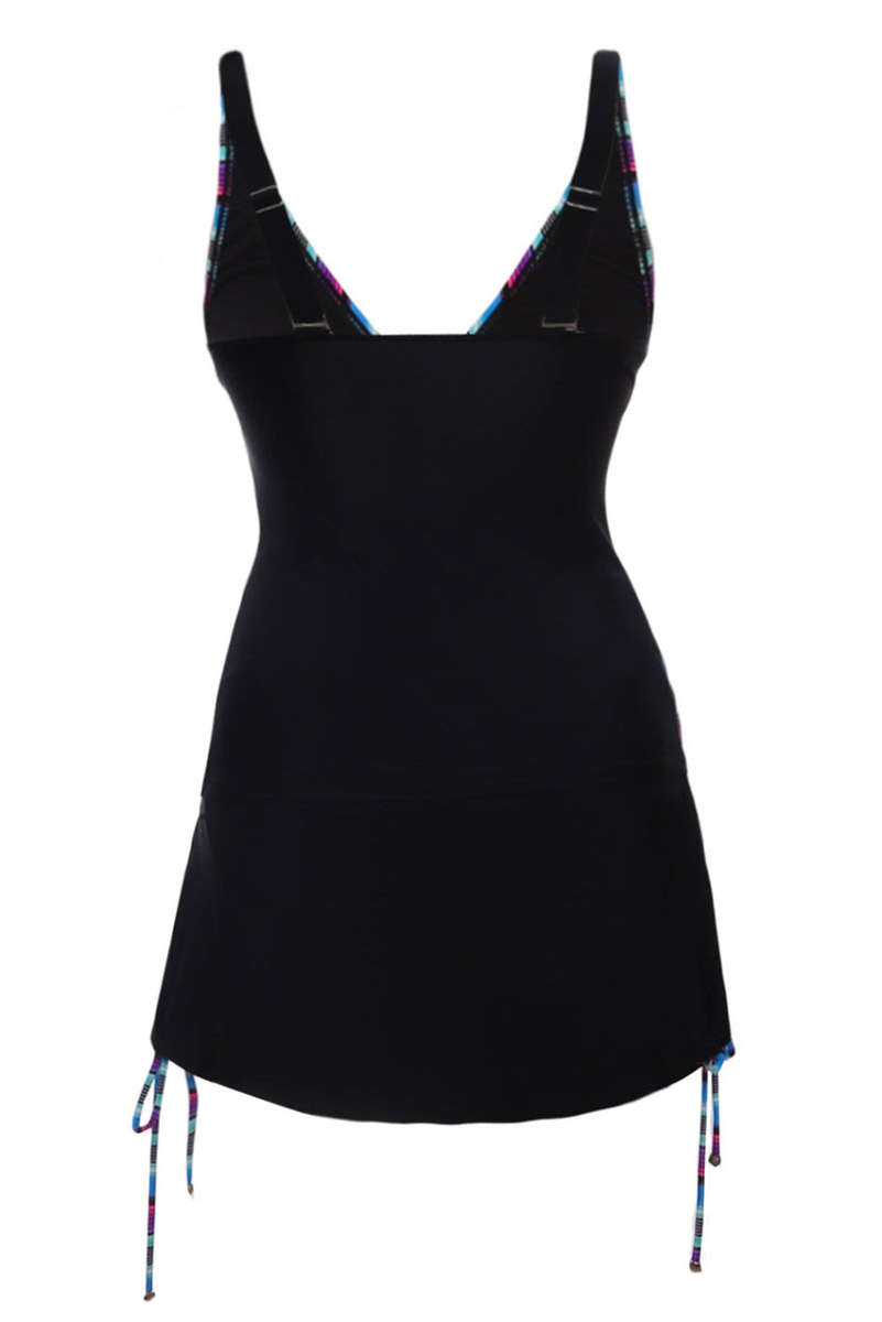 Two Piece Tankini Printed Skirtini Swimwear - L