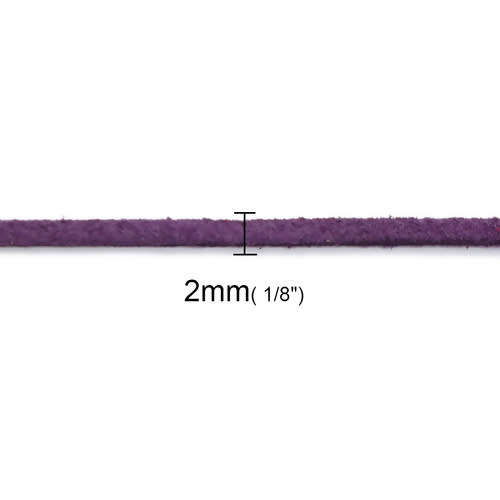 2mm Micro Fiber Faux Suede Beading Cord Dark Purple - 1M