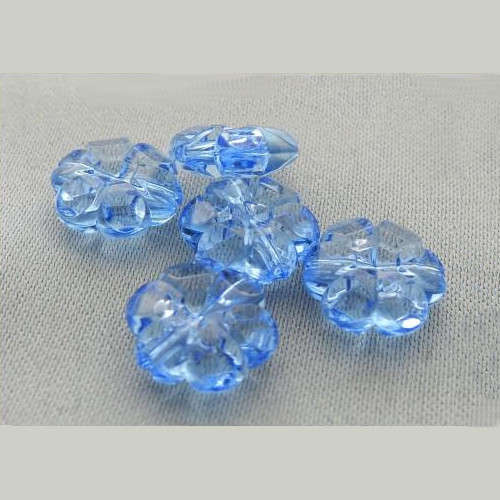Translucent Acrylic Blue Flower Beads 10mm