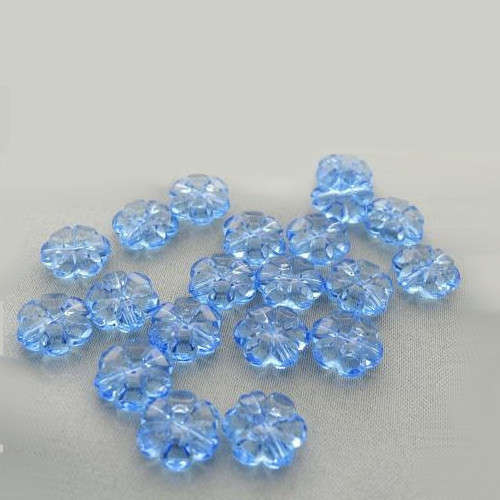 Translucent Acrylic Blue Flower Beads 10mm