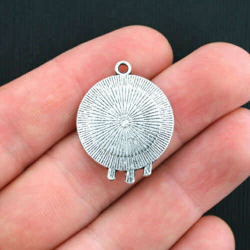 Charms, Tibetan Silver Charms, Mini Dinner Plate, Fork, Spoon, Knife, Charms, 15mm (Loose)