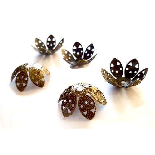 Bead Caps, Antique Bronze, 6 Petal, Filigree, Flower, 20mm (1Pc)