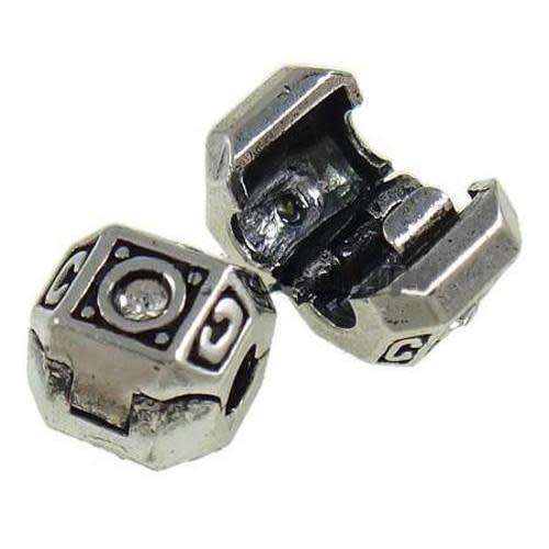 Beads, Stopper Beads, Metal Beads, AB Crystal Rhinestone Hinged Stopper Beads, 10mm (Loose)