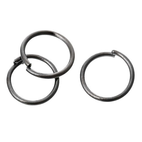 Jump Rings, Gunmetal Black Round Open Jump Rings, 8mm (200Pcs)
