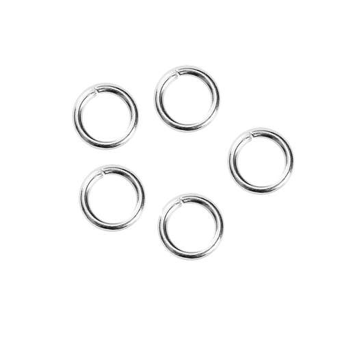 Jump Rings, Shiny Silver Round Open Jump Rings, 8mm (50Pcs)