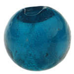 GLASS SILVER FOIL BEADS - ROUND - TURQUOISE -14 MM