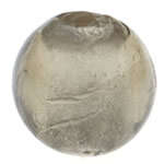 GLASS SILVERFOIL BEADS - ROUND - GUNMETTAL GREY - 14MM