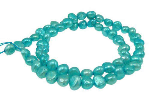 FRESHWATER PEARL BEADS - TURQUOISE LUSTRE - 6 - 7mm - 38cm STRAND