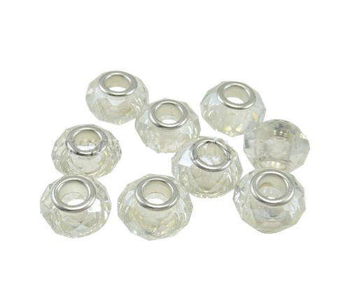 CRYSTAL RONDELLE FACETED BEADS CLEAR