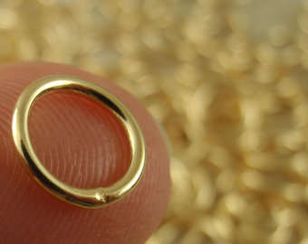 JUMP RINGS - 22 GAUGE - GOLD PLATED - 6MM - SOLD PER PACK OF 50