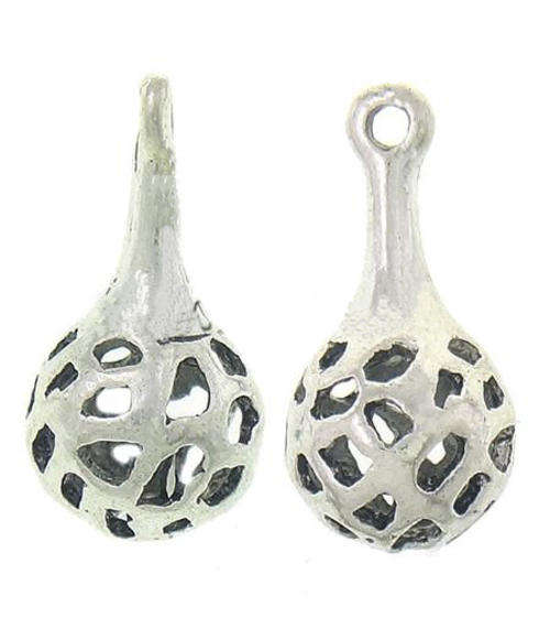 PENDANTS - ANTIQUE SILVER - HOLLOW - FILIGREE - TEARDROP