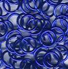 JUMP RINGS -18 GAUGE SAW CUT COPPER COLOR PLATED - 8MM - SAPPHIRE BLUE