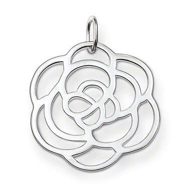925 SILVER FLOWER PENDANT WITH EYELET - LARGE