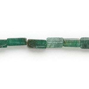 NATURAL - AVENTURINE -  EMERALD GREEN - HAND CUT - SQUARE TUBE BEADS - SOLD PER BEAD 10X5mm
