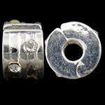 PANDORA STYLE RONDELLE CLIP ON WITH CLEAR RHINESTONES