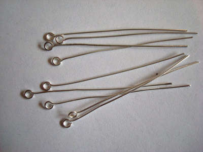 EYE PINS - PLATED NICKEL COLOR - 0.70x28mm - 100 PCS